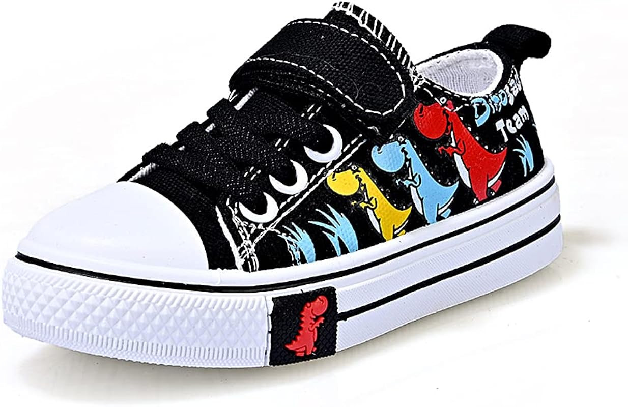 Cozystep Toddler Boys Girls Slip On Canvas Sneakers Cartoon Dinasour Printed Little Kid Unisex Adjus | Amazon (US)