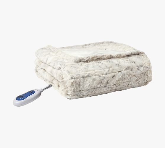 Beautyrest® Heated Oversized Faux Fur Throw | Pottery Barn (US)