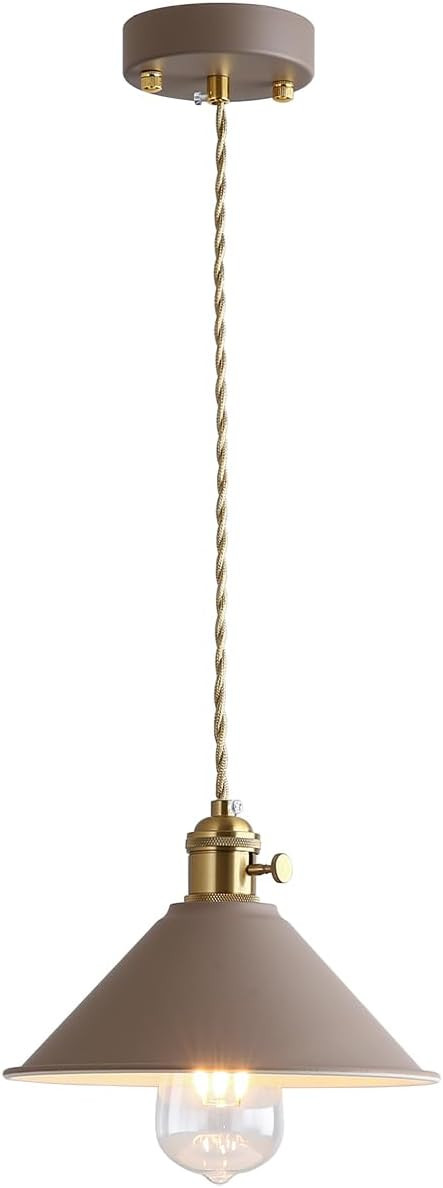 Modern Khaki Color Hanging Lamp E26 Pendant Light with Switch VintageLighting Fixture Indoor,Indu... | Amazon (US)