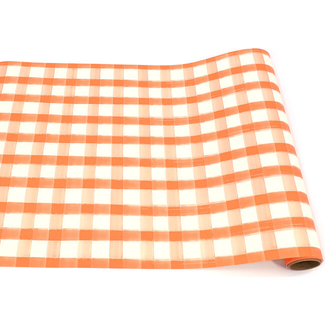 Orange Painted Check Runner | Maisonette