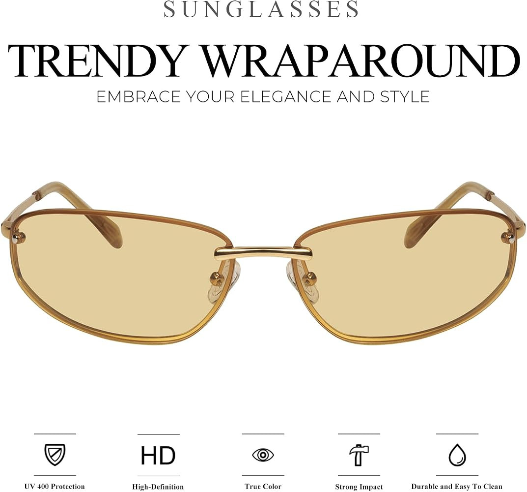 mosanana Trendy Y2K Sunglasses for Women Cool Retro Metal Style MS52584 | Amazon (US)