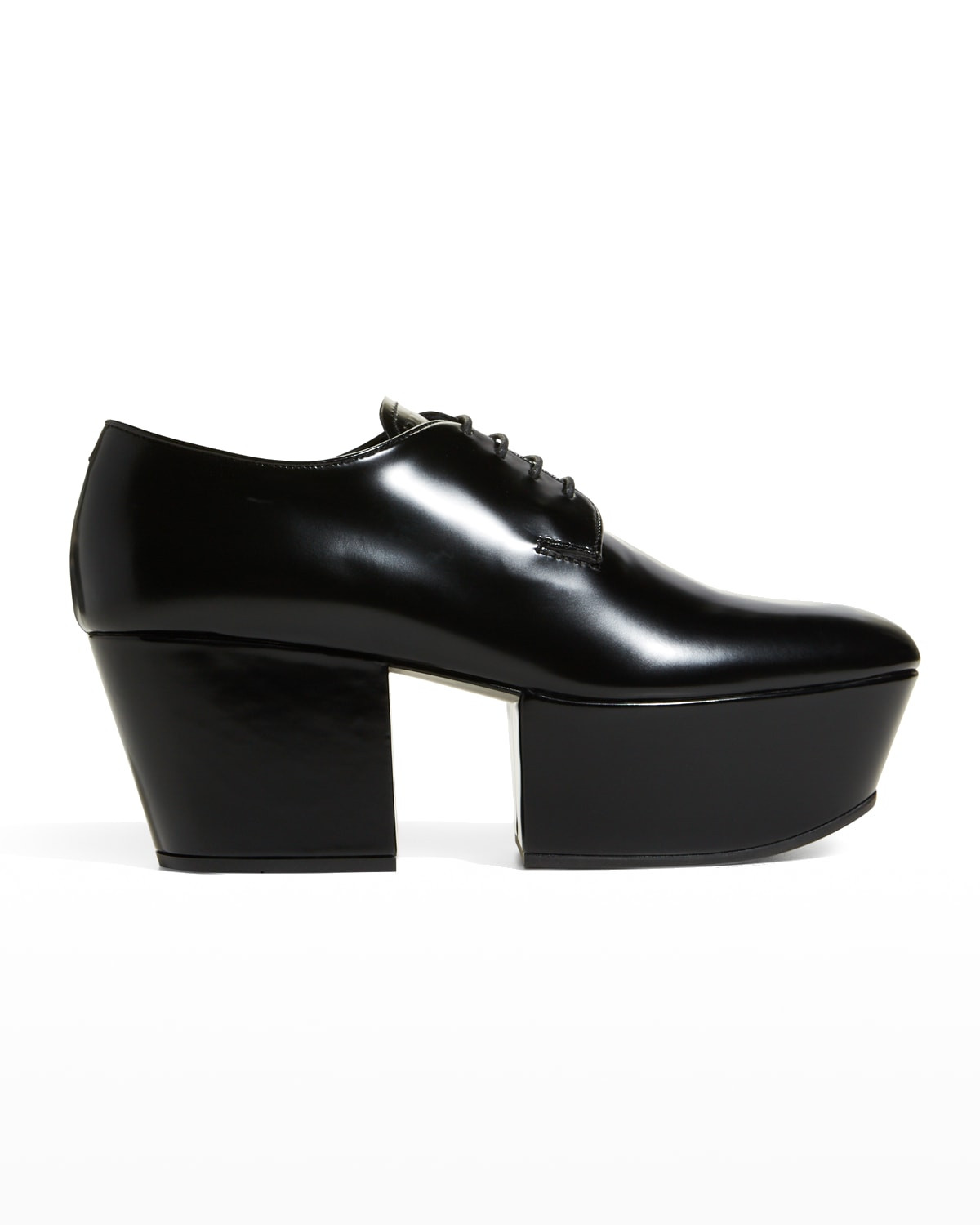 Leather Lace-Up Platform Loafers | Neiman Marcus