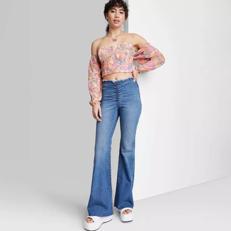 Women's Mid-Rise Extreme Flare Pull-On Jeans - Wild Fable™ | Target