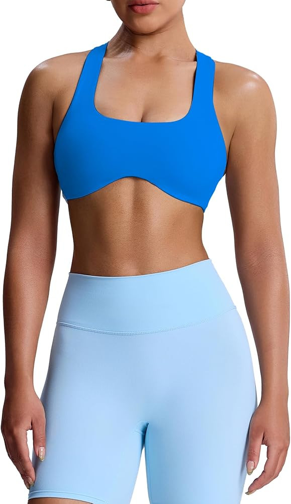 Aoxjox Women's Workout Sports Bras Fitness Define Sculpt Racerback Bra Yoga Crop Tank | Amazon (US)