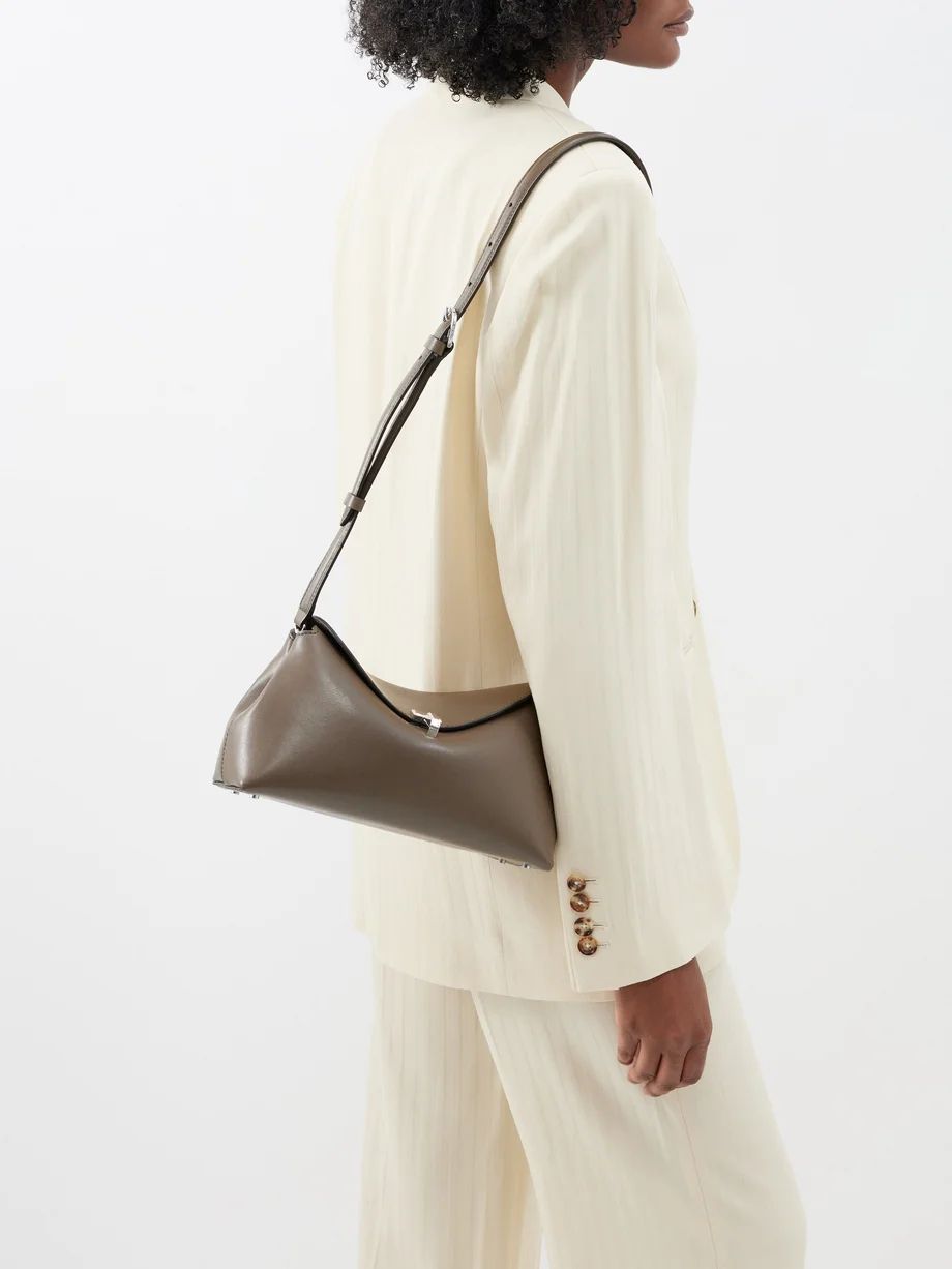 Grained-leather cross-body bag | Toteme | Matches (UK)