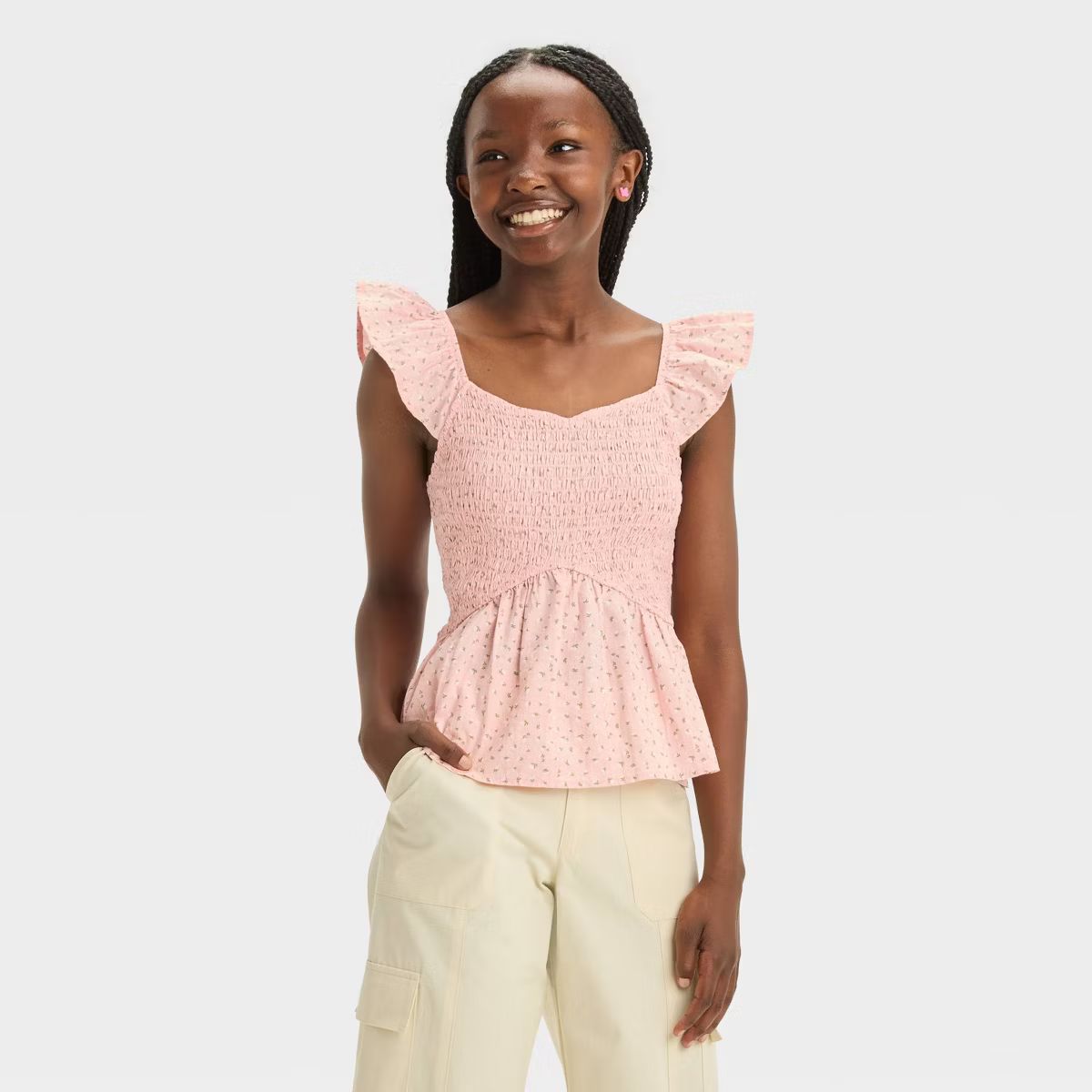 Girls' Sleeveless Smocked Woven Top - art class™ | Target