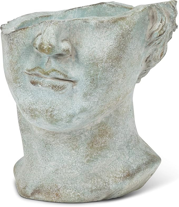 Abbott Collection Athens Half Male Face Planter - Cement, Grey (7" H) | Amazon (US)