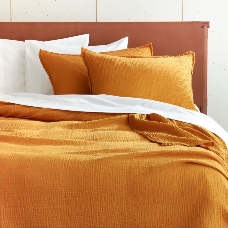 Alto Gauze Gold Organic Cotton Blanket | CB2 | CB2