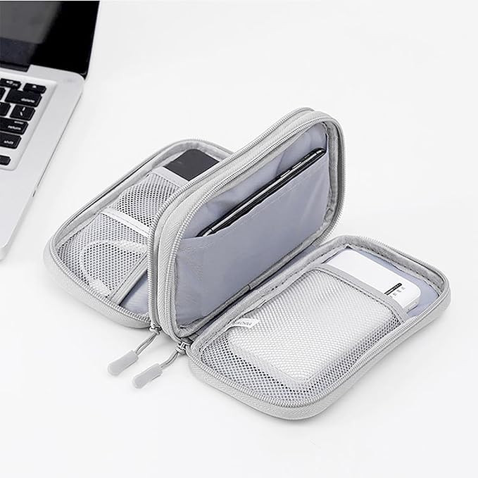 Double Layers Travel Cable Organizer Pouch, Portable Electronic Digital Accessories Storage Pouch... | Amazon (US)