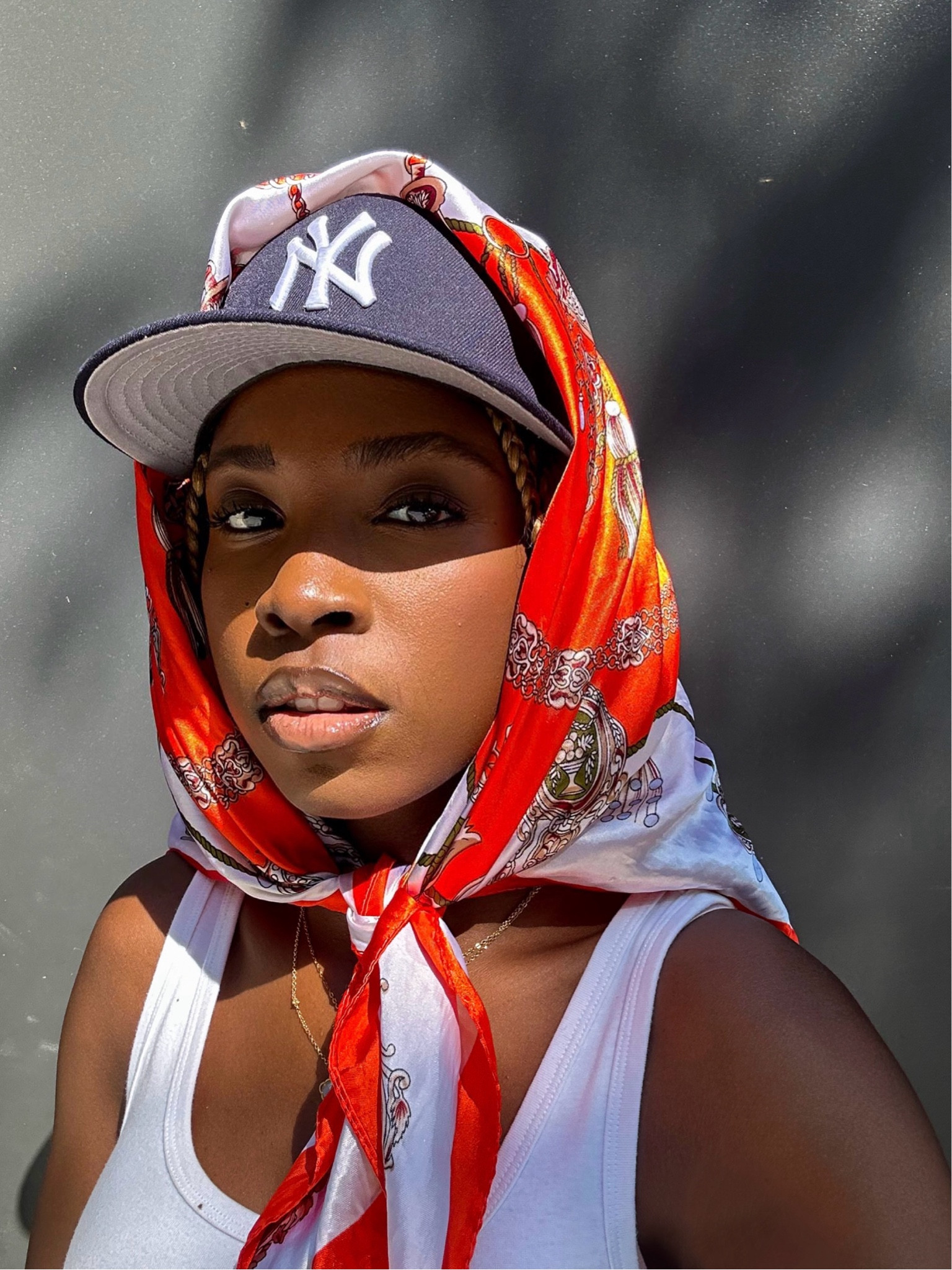 Love this look so much! I’ve linked similar pieces below: hat, scarf, tank, necklaces, lipgloss/makeup products 🫶🏾🫶🏾

#LTKStyleTip #LTKBeauty