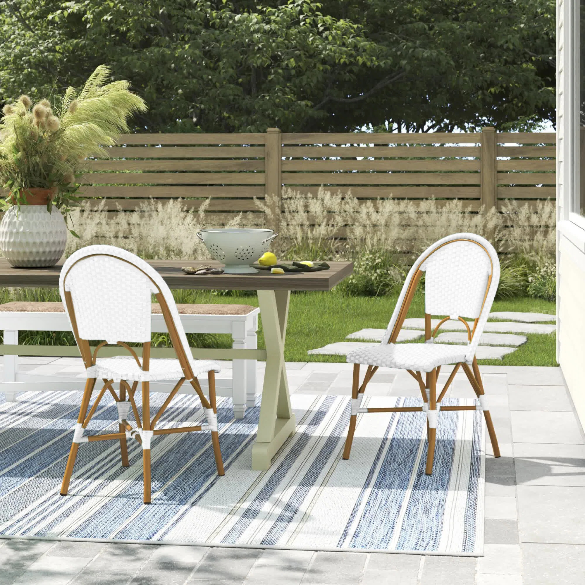 Casidy Wicker/Rattan Patio Dining Side Chair | Wayfair North America
