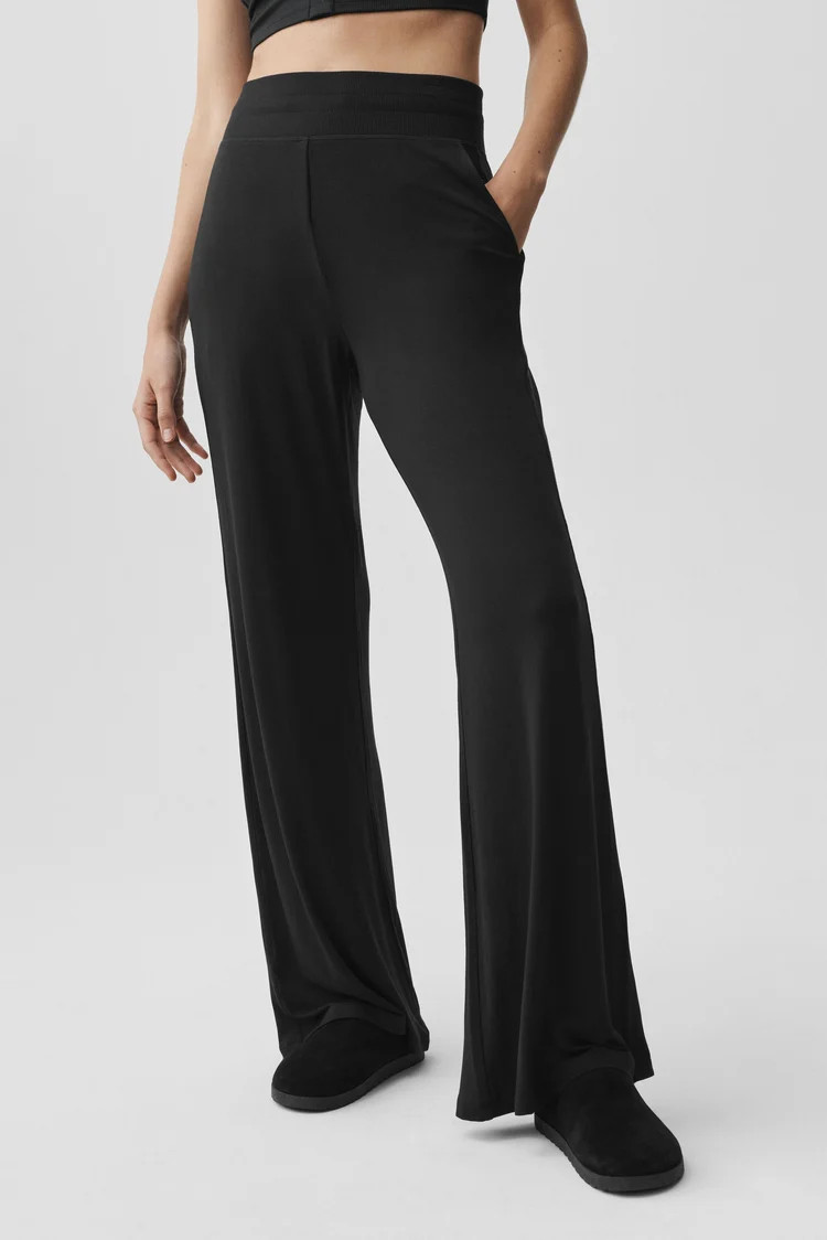 Semi-Sheer Delicate Lounge Flare Pant (Long) | Alo Yoga