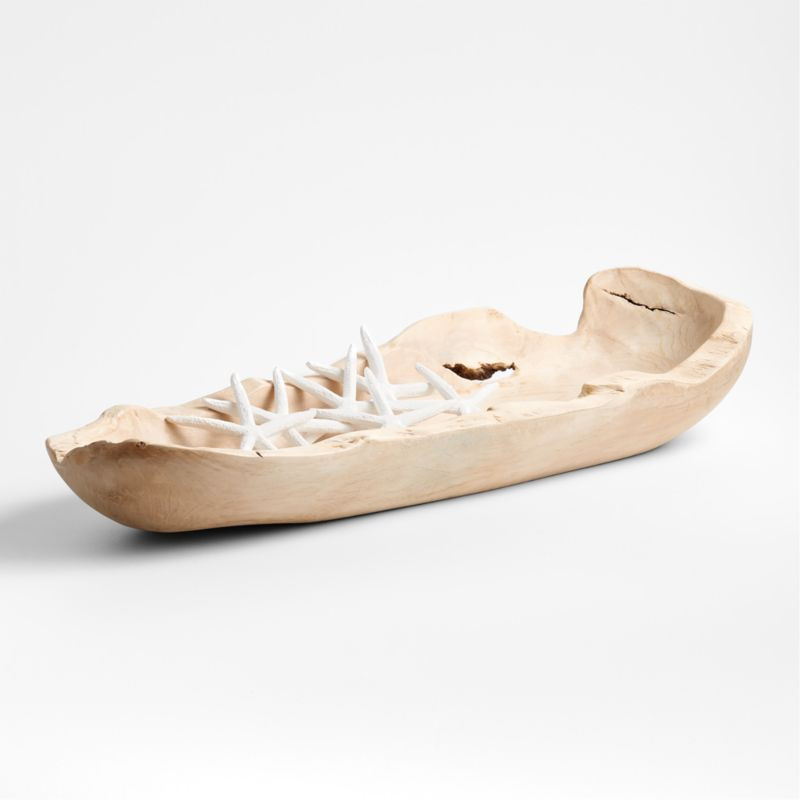 Cosimo Oversized Teak Wood Centerpiece Bowl | Crate & Barrel | Crate & Barrel