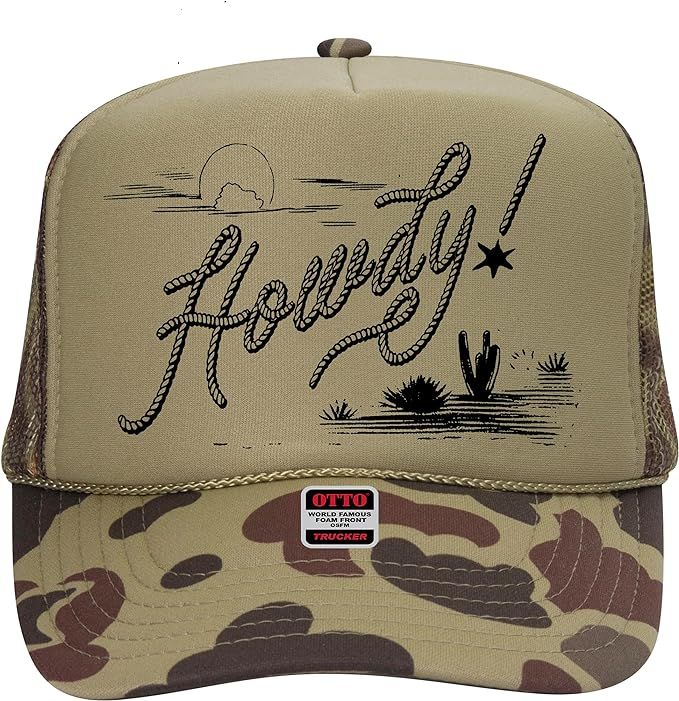 Howdy! Rope Trucker Hat - Trendy Vintage Funny Cowboy Cowgirl Country Designer Camo Tequila Weste... | Amazon (US)