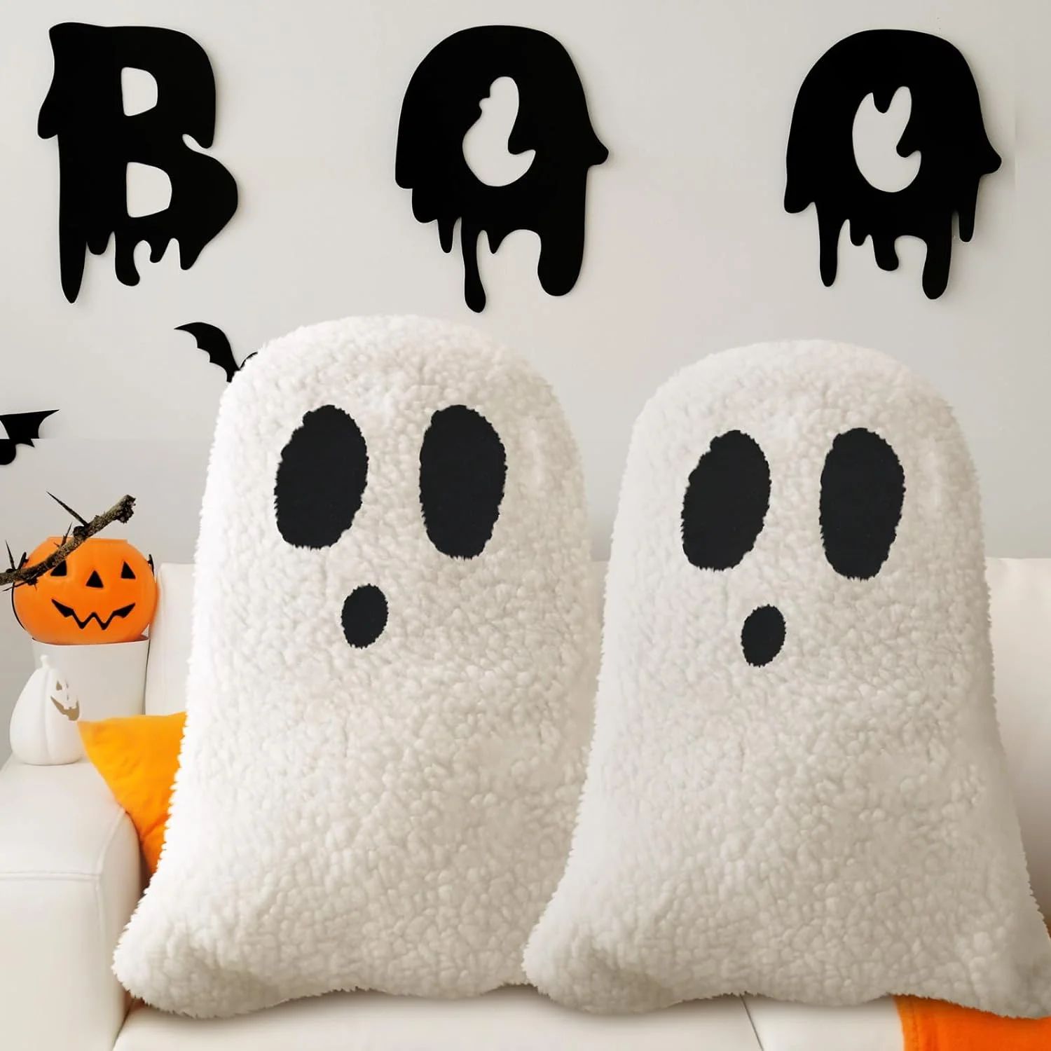 2 Pcs Halloween Throw Pillows Decorative Spooky Pillows for Sofa Bed Couch Stuffed Halloween Pill... | Walmart (US)