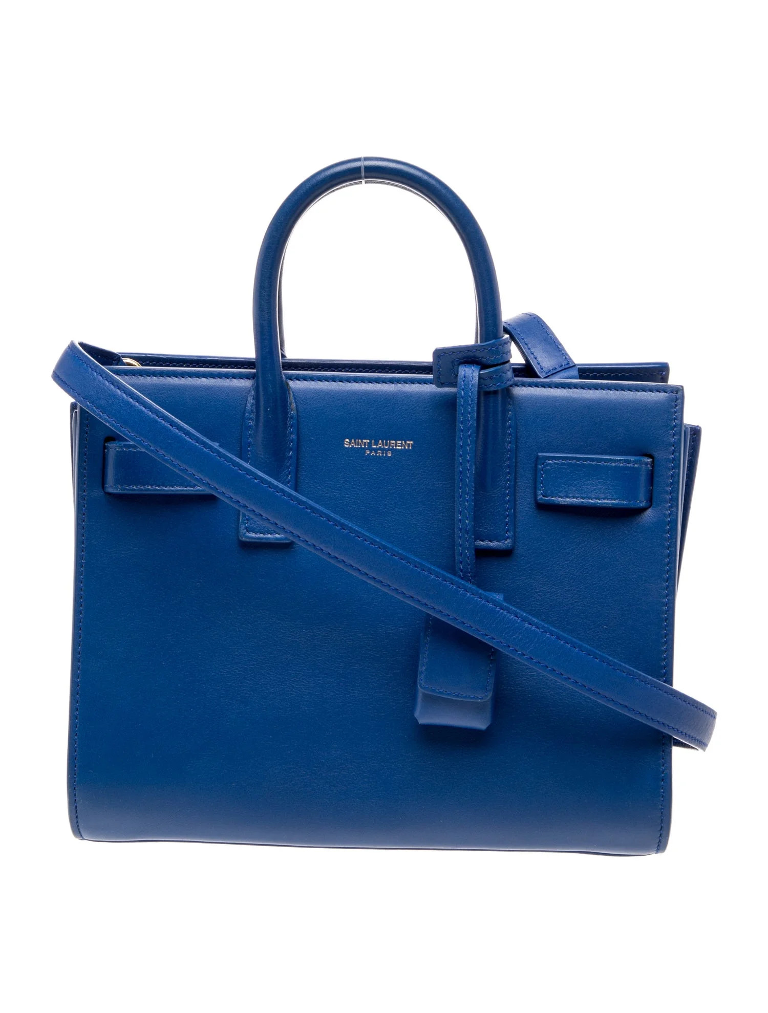Saint Laurent Leather Sac De Jour - Blue Shoulder Bags, Handbags - SNT471160 | The RealReal | The RealReal