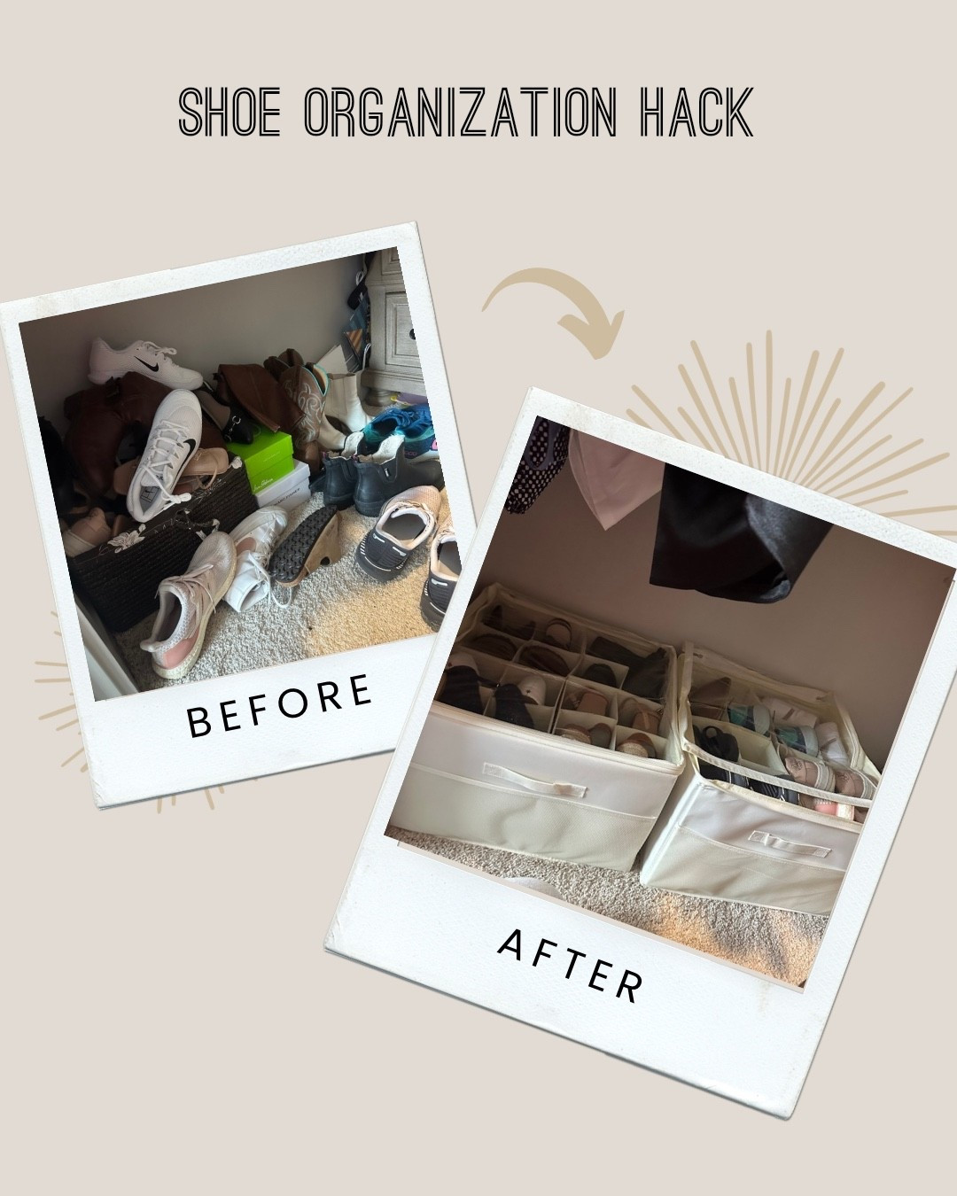 I’ve been wanting a solution to declutter my closet from my shoe mess for months now, and this was the perfect solution! I picked them up for about $32 total on Amazon for a two pack. They’re stackable lightweight and adjustable for the pocket pockets. 
10/10!! 

#LTKHome