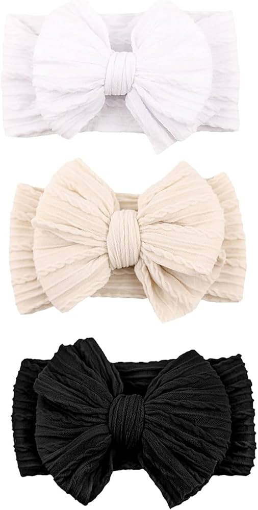 Baby Bows Headbands Nylon Hairbands Baby Girl Bows Hair Accessories for Infant Toddler Essentials... | Amazon (US)