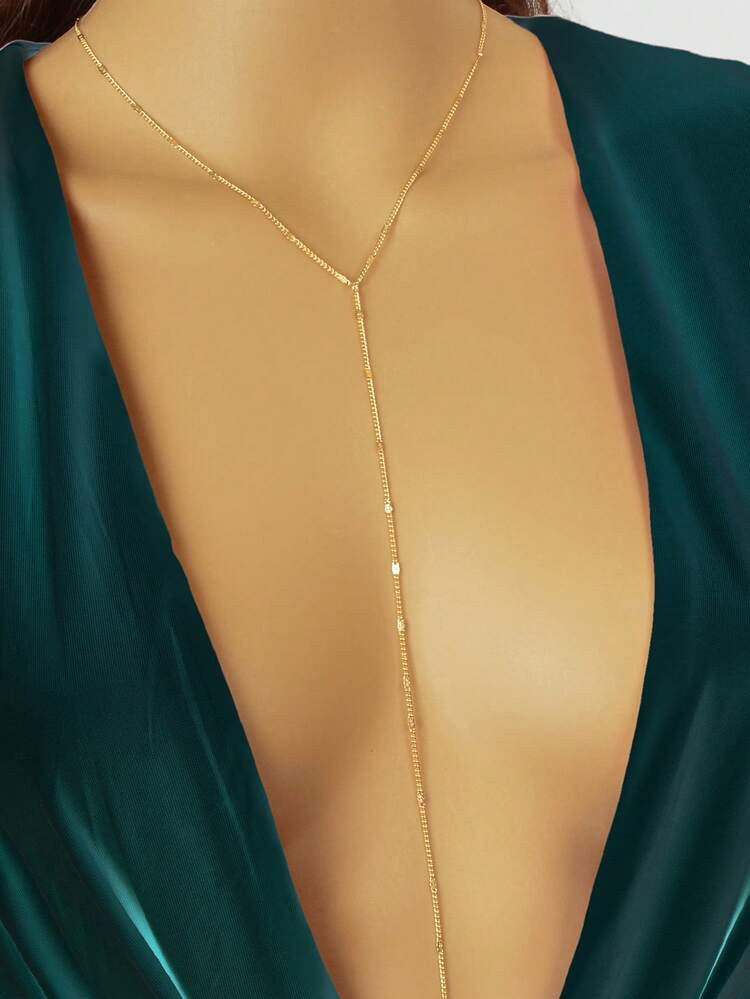 1pc Minimalist Gold Criss-Cross Bikini Top Body Jewelry | SHEIN