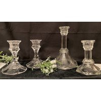 Vintage Pair Of Elegant Styles & Size Glass Candlestick Holder - Art Glass - Home Decor | Etsy (US)