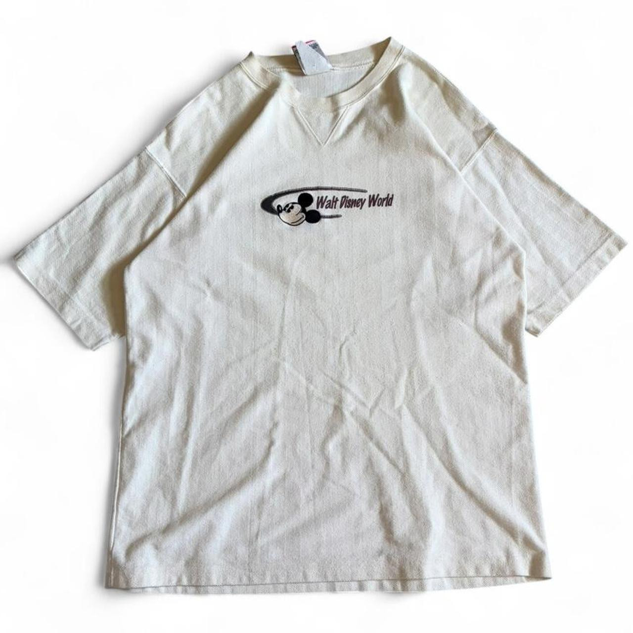 Rare Vintage Walt Disney Word Cream And Black Tee... | Depop | Depop Ltd AU