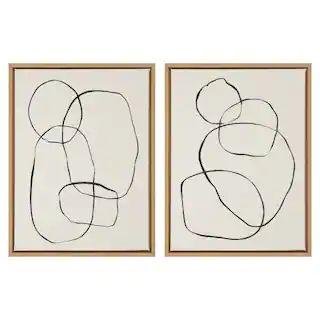 Kate and Laurel Sylvie "Modern Circles" by Teju Reval of Snazzyhues Framed Canvas Wall Art Set 24... | The Home Depot