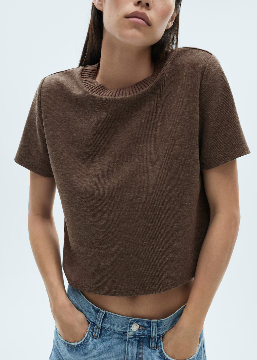 Halter-neck knitted top with fringe detail - Women | MANGO United Kingdom | MANGO (UK)