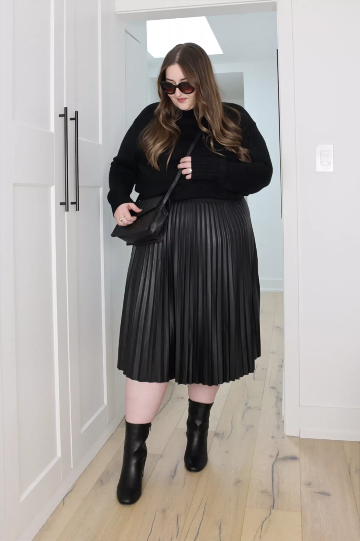 Black Pleated Skirt Plus Size