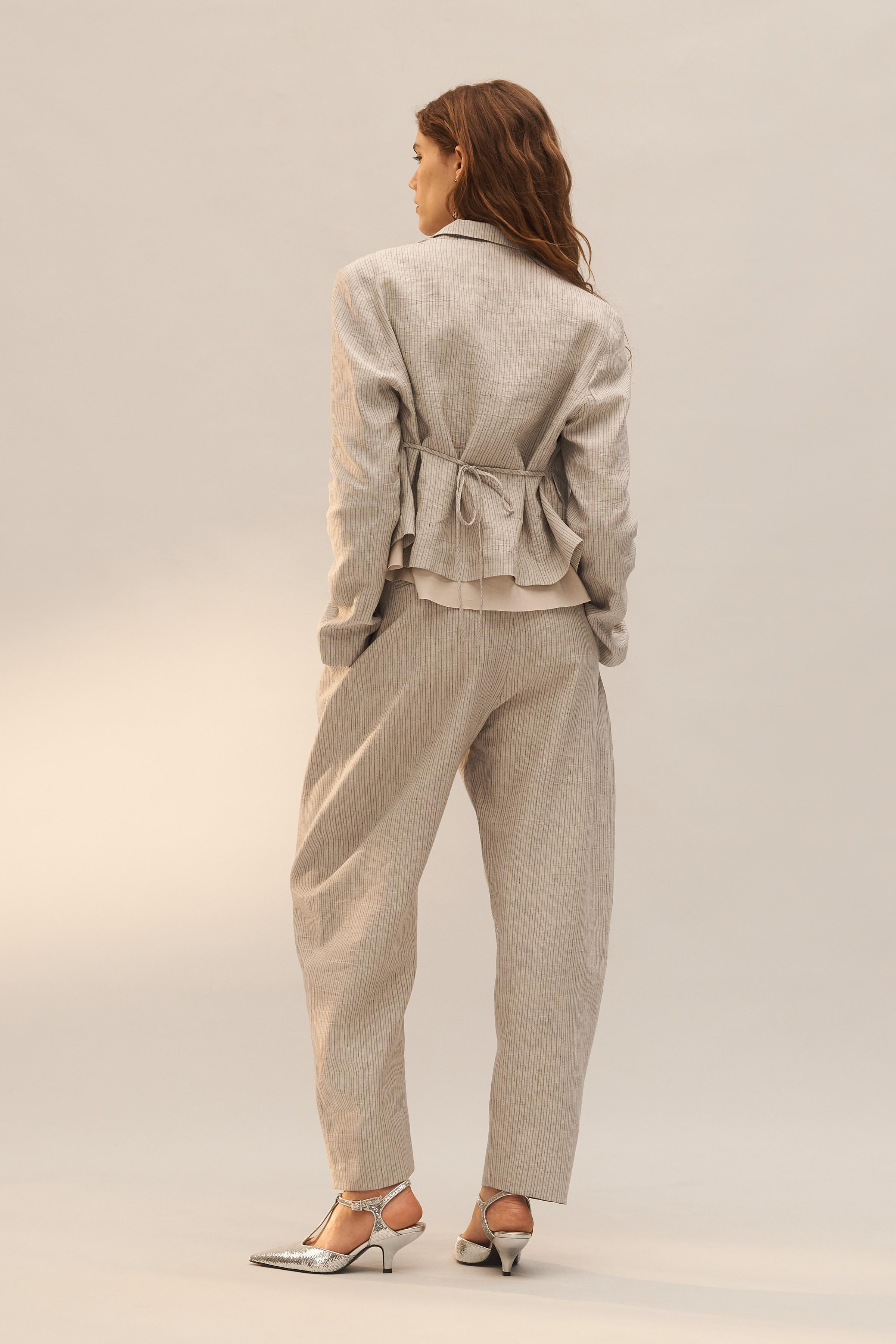 LIMITED EDITION STRIPED LINEN BLEND BLAZER | Zara US