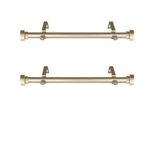 12 in. - 20 in. Single Curtain Rod in Light Gold (2-Pack) | The Home Depot