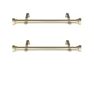 12 in. - 20 in. Single Curtain Rod in Light Gold (Set of 2) | The Home Depot