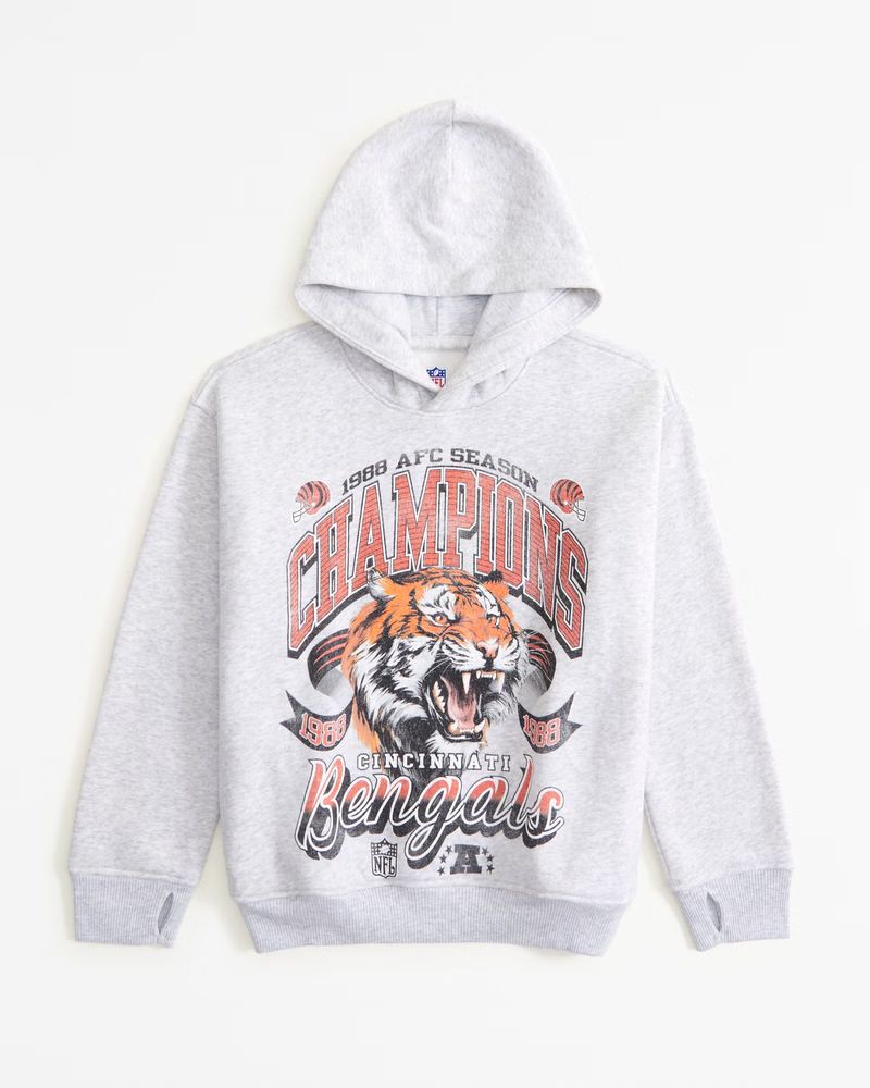 boys cincinnati bengals graphic popover hoodie | boys tops | Abercrombie.com | Abercrombie & Fitch (US)