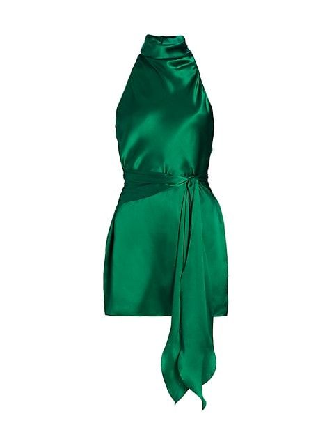 Amanda Uprichard Sandrine Silk Halter Dress | Saks Fifth Avenue