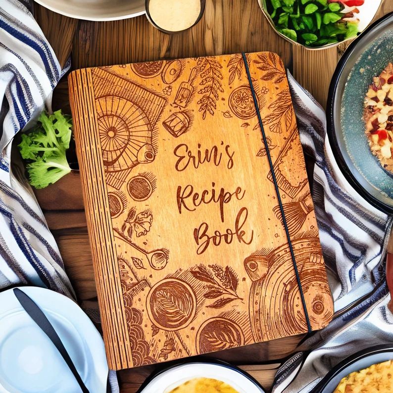Personalized Wooden Recipe Book Binder Custom Journal Cookbook - Etsy | Etsy (EU)