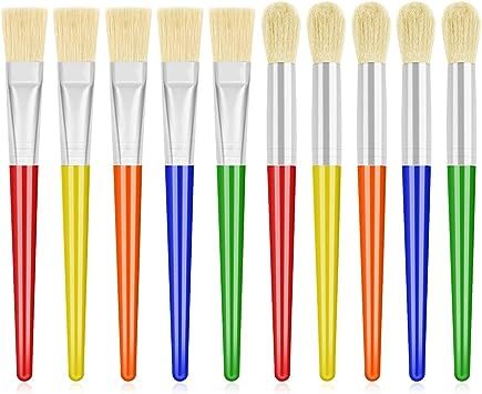10Pcs Paint Brushes for Kids, Anezus Kids Paint Brushes Toddler Large Chubby Paint Brushes Round ... | Amazon (US)