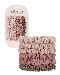 Kitsch Satin Hair Scrunchies for Women - Softer Than Silk Scrunchies for Hair | Satin Scrunchies ... | Amazon (US)
