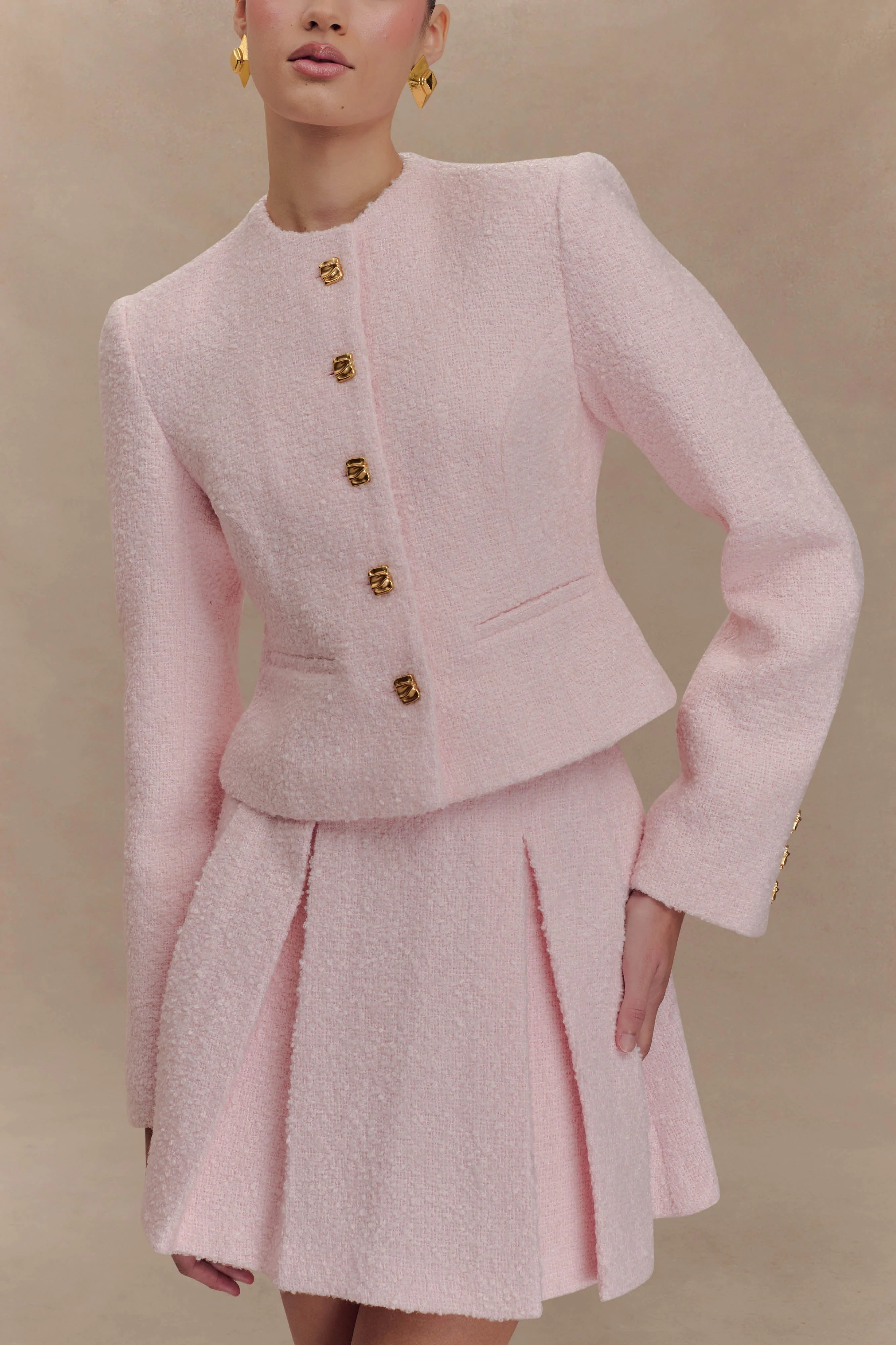 Boucle Jacket - Powder Pink | MESHKI US