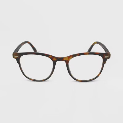 Women's Milky Plastic Square Blue Light Filtering Glasses - Wild Fable™ Brown Tort | Target