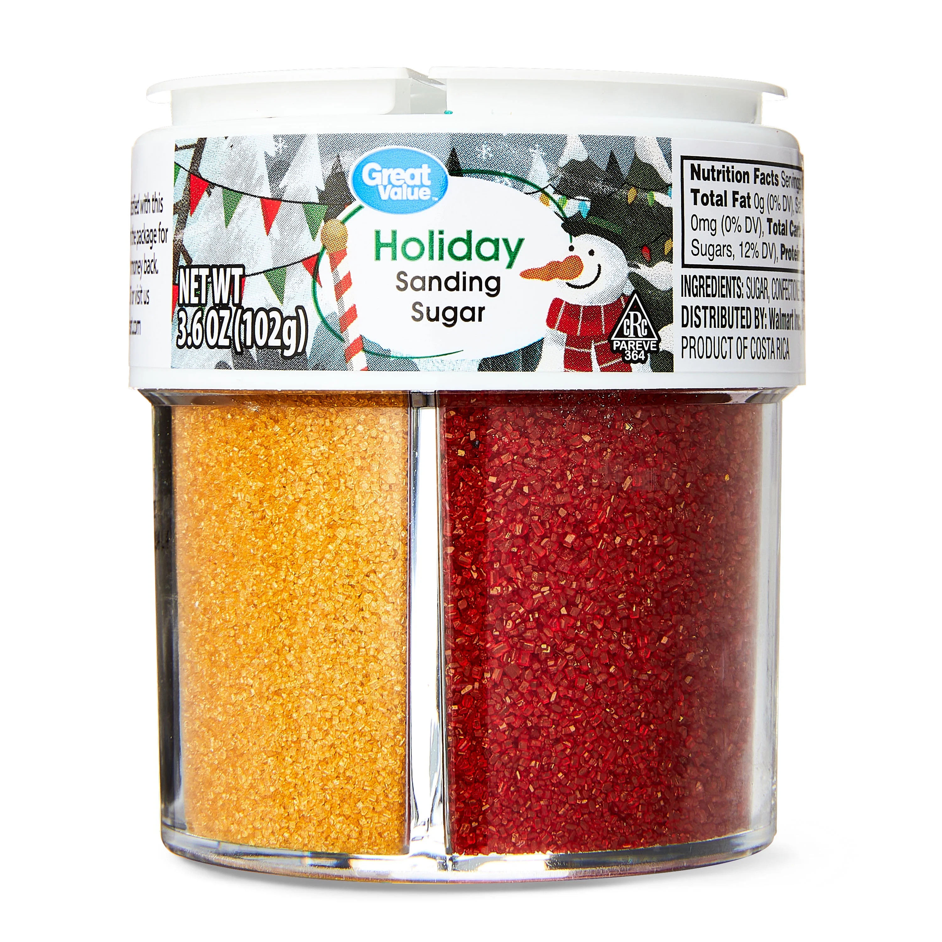 Great Value 4-Cell Holiday Sanding Sugar Assortment, 3.6 oz | Walmart (US)