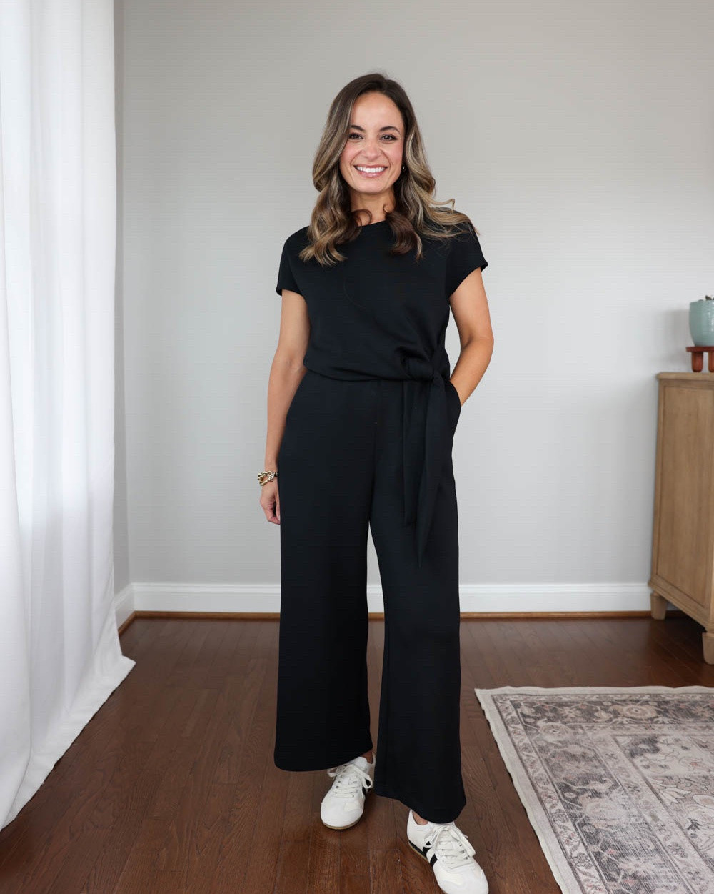 Casual Fall athleisure outfits for petites!

Outfit 1:
AirEssentials Jumpsuit (Spanx): petite xs - size down if between sizes 
Sneakers (Gola): true to size

Outfit 2:
Sweatpants (Amazon): xs 28” inseam 
Sweatshirt (Athleta): xxs 
Sneakers (Gola): true to size

Outfit 3:
Pants (Athleta): petite xxs - slim fit and lightweight. 25.5” inseam in petite 
Tank top (Quince): xs 
Sweatshirt (Athleta): xxs

For size comparison, I’m 4’10” 105lbs. My measurements are 32”, 24”, 36”. I typically wear petite xxs/00/24 and have a 25” ankle inseam and a 27.5-28” full length inseam.

#LTKSeasonal #LTKPetite #LTKSaleAlert