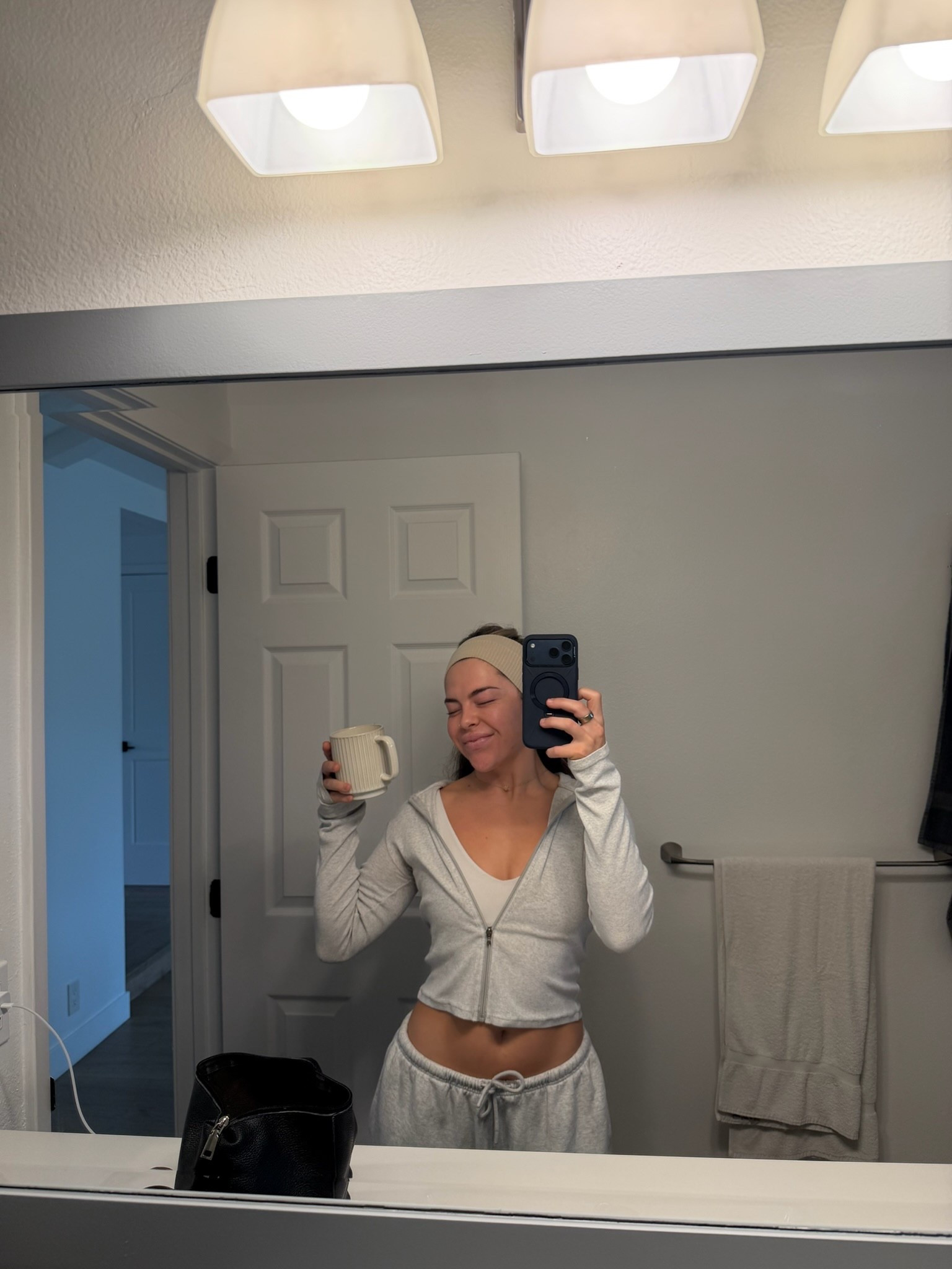 Good morning 🫶🏻 Love a grey sweat set to start my day! Use KKFIT to save on my sweats and sports bra!

#LTKgrwm #LTKSeasonal #LTKootd