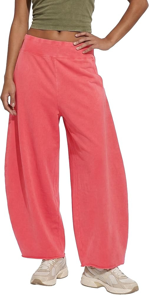 Womens Casual Barrel Sweatpants Baggy Yoga Pants Workout Athletic Lounge Comfy Trousers | Amazon (US)