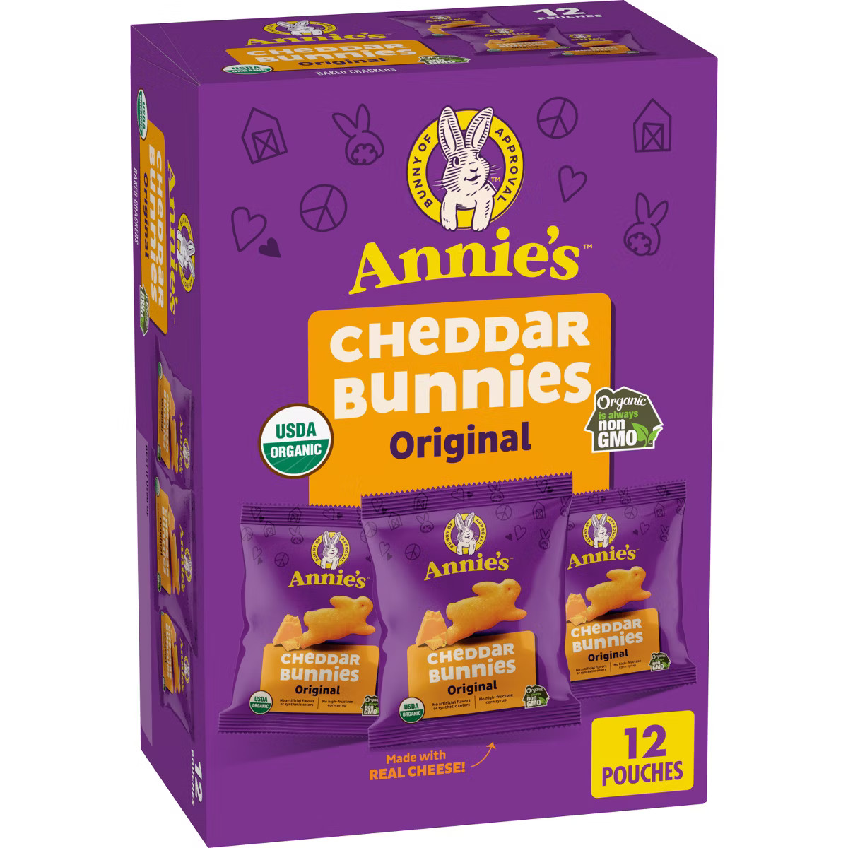 Annie's Organic Cheddar Bunnies Baked Snack Crackers - 12oz/12pk | Target