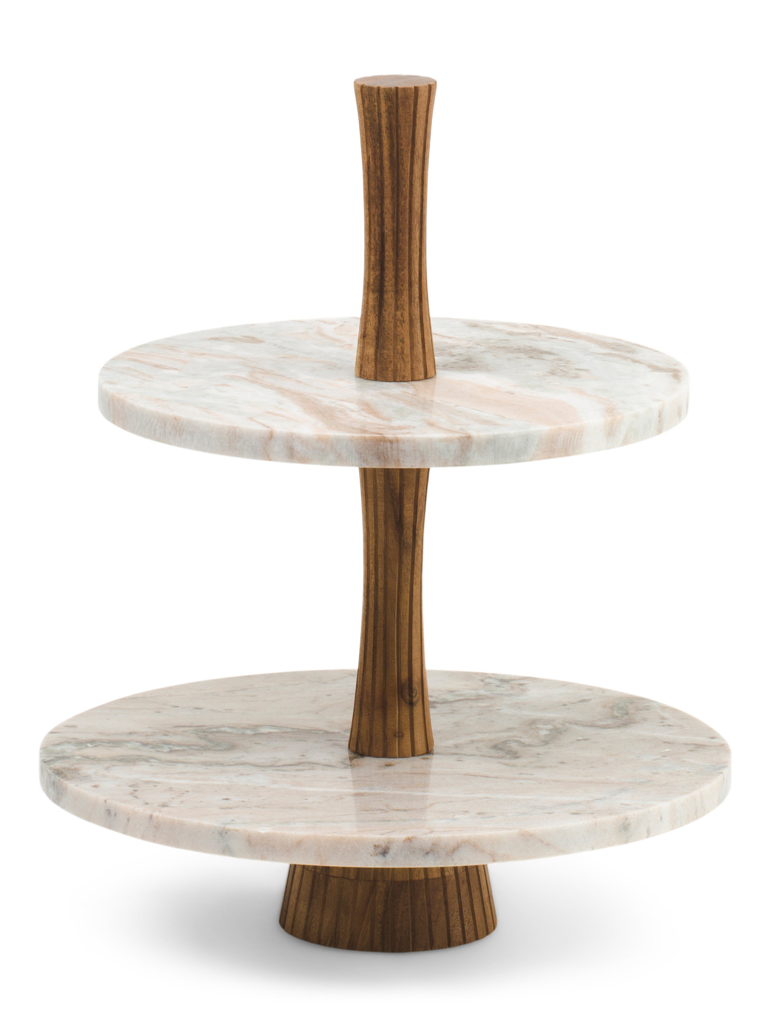 15in 2-tiered Wood And Marble Serving Tray | Mother's Day Gifts | Marshalls | Marshalls