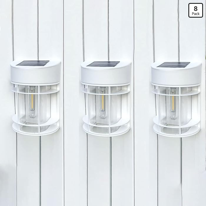 Solar Fence Lights, 8 Pack Deck Light Solar Powered, Waterproof Solar Outdoor Lights Decorative f... | Amazon (US)
