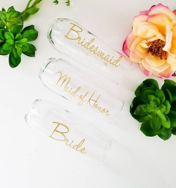 Personalized Champagne Flutes Stemless Champagne Flutes - Etsy | Etsy (US)