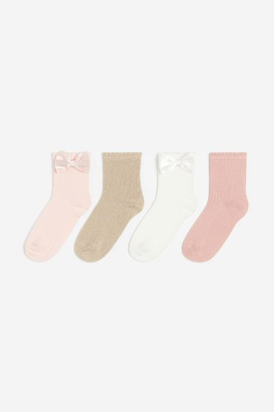 4-pack frill-trimmed socks - Light purple/White - Kids | H&M GB | H&M (UK, MY, IN, SG, PH, TW, HK)