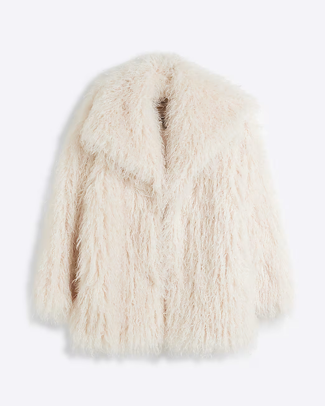 Cream faux fur jacket | River Island UK & IE
