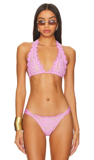 Lace Halter Bikini Top in Iris | Revolve Clothing (Global)