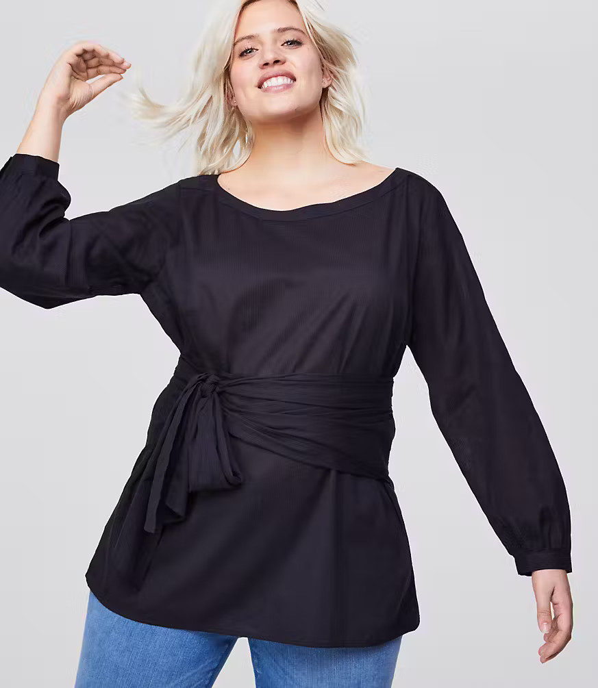 LOFT Plus Tie Waist Top | LOFT